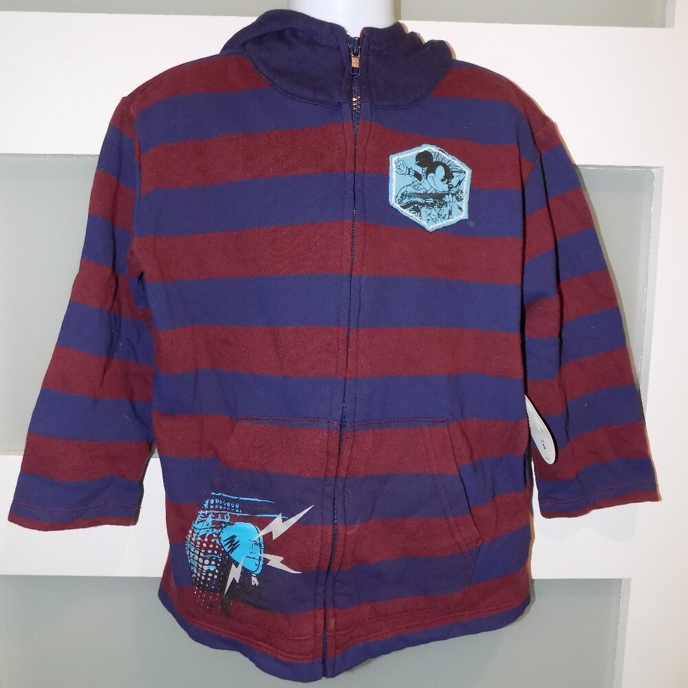 Disney Parks Mohawk Mickey Mouse Striped Jacket Size XS (4/5) Boy's NEW